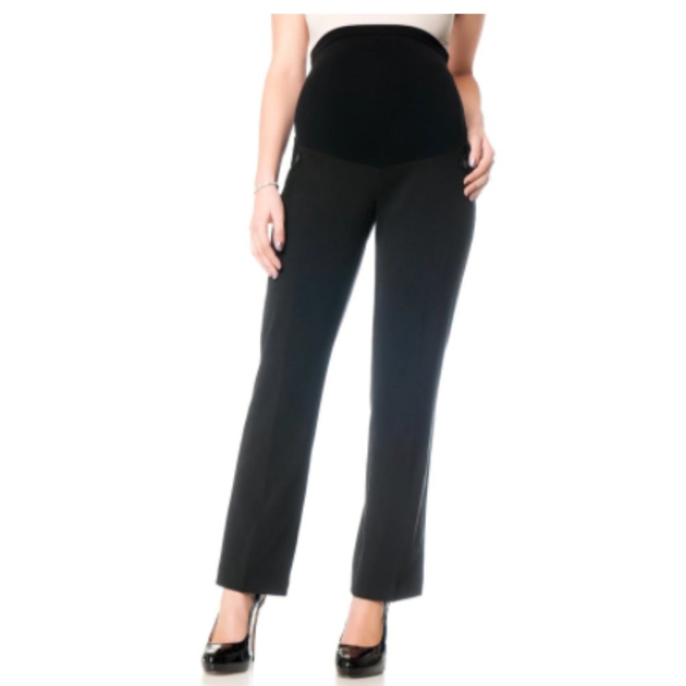 Motherhood Maternity Petite Stretching Suiting Straight Leg Pant Black P… - Picture 2 of 13